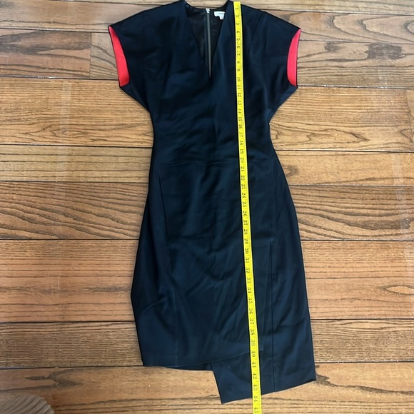 HELMUT LANG Womens Dress  Deep V Neck Midi Elegant Stylish Black Size 00 - Picture 6 of 14